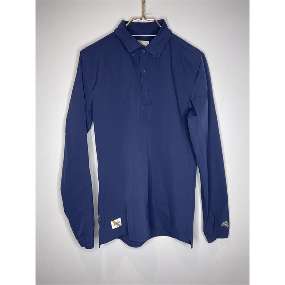 Mens Tracksmith Rapid Transit Popover Shirt in Navy Blue Small S - Picture 2 of 10